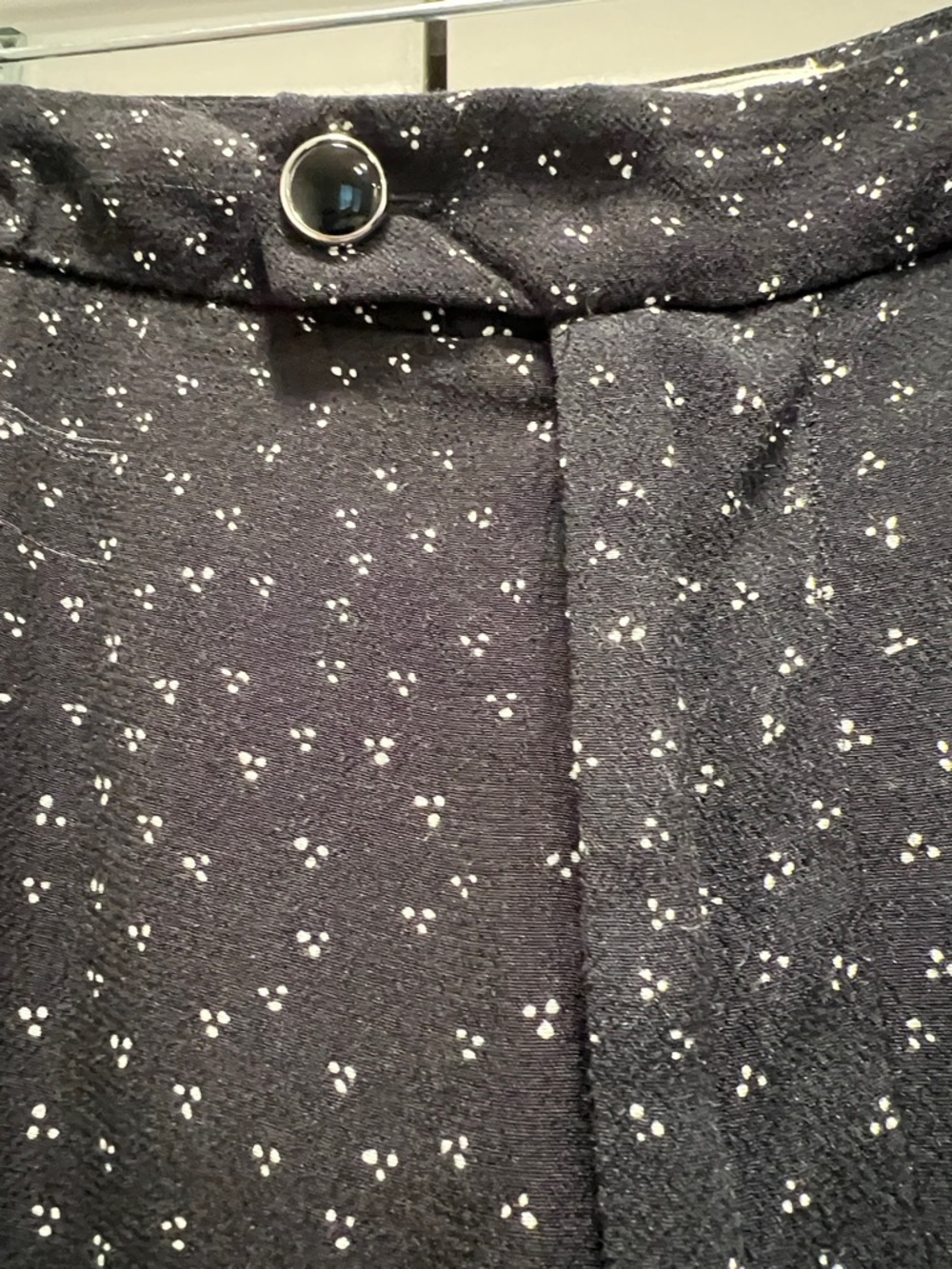 Anthropologie Black Maxi wide leg crop pants with White Micro Floral Print size - Picture 2 of 10